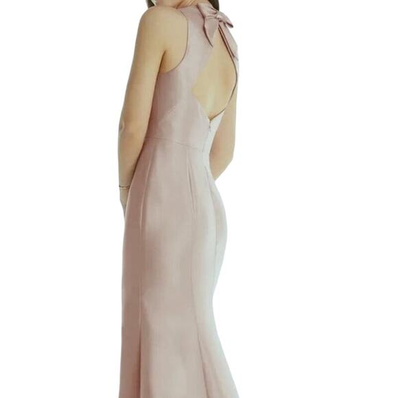 Alfred Sung dress D824 Jewel neck bowed open back trumpet size 6 - Picture 10 of 10